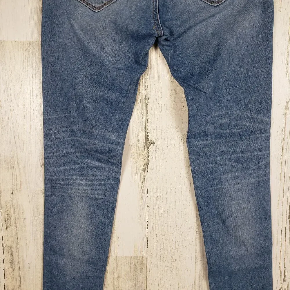 D-ID New York Destroyed Medium Wash Blue Denim Skinny Jeans Women's Size 26